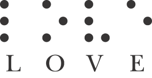 Image of the word "Love" in Braille