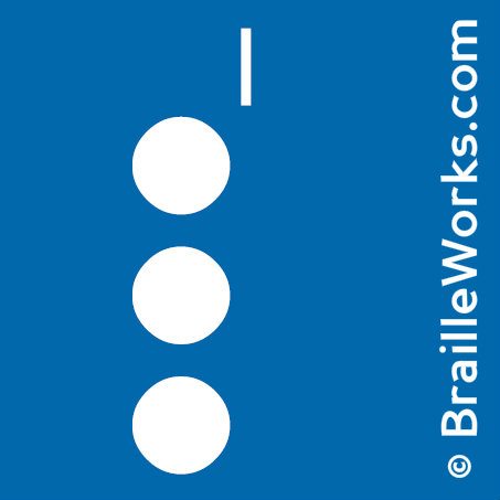 Image showing the Braille character for the letter L. Created and owned by Braille Works