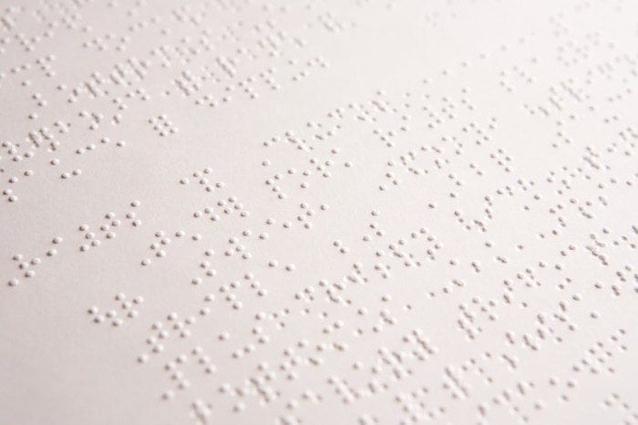 Image showing a close-up view of a Braille document by Braille Works Image showing a close-up view of a Braille document by Braille Works