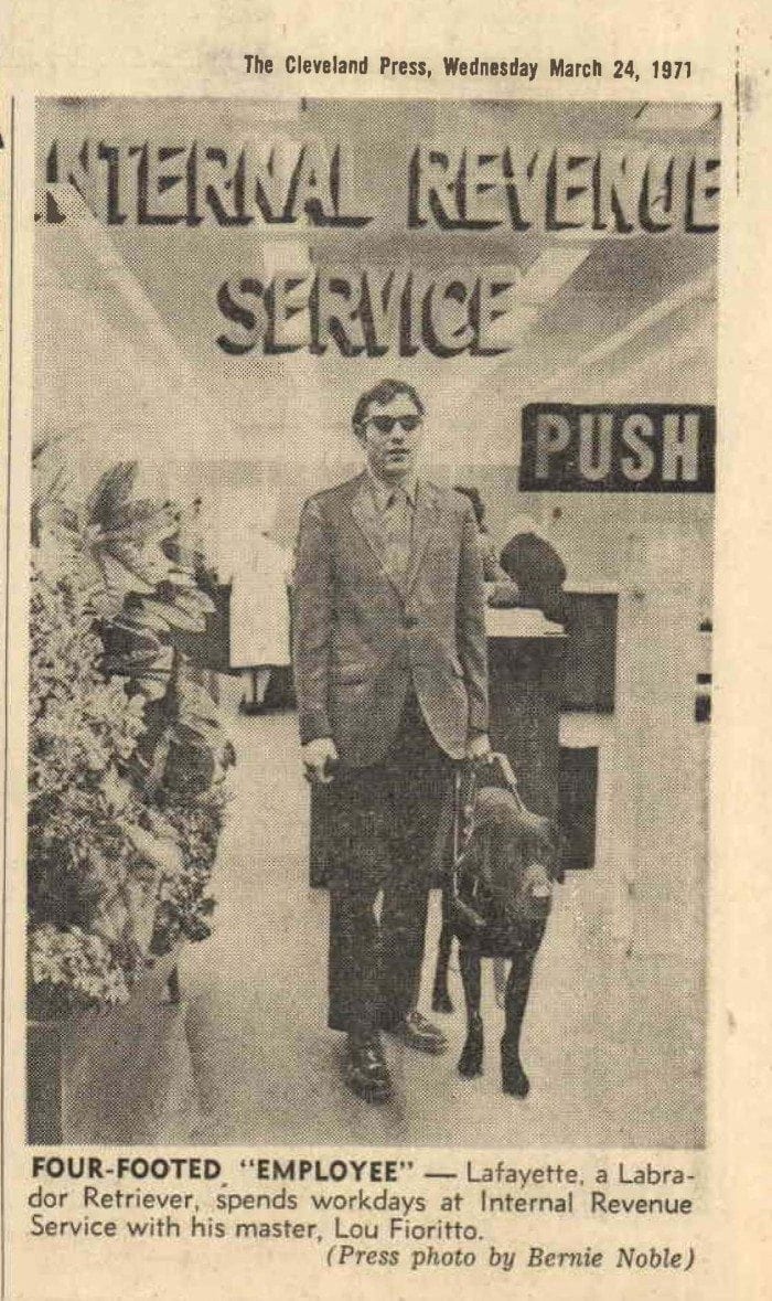 Image showing a cut-out from the March 24, 1971 Cleveland Press newspaper article featuring Lou Fioritto Image showing a cut-out from the March 24, 1971 Cleveland Press newspaper article featuring Lou Fioritto