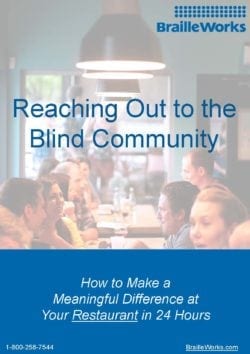 Screenshot showing Reaching Out to the Blind Community cover page. Link opens in the same window.
