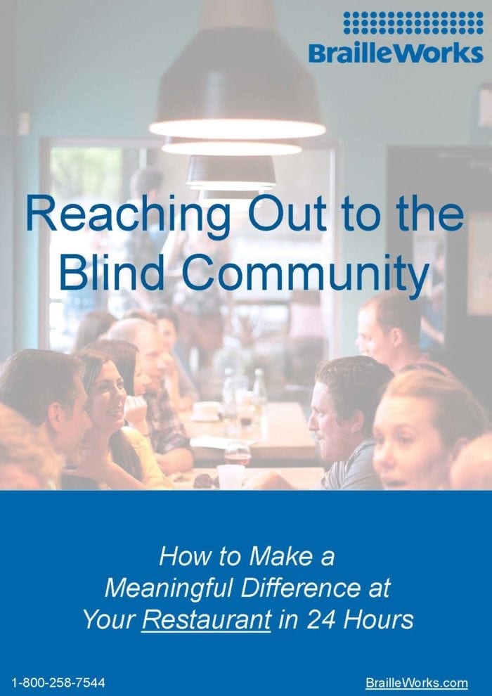 Screenshot showing Reaching Out to the Blind Community cover page.