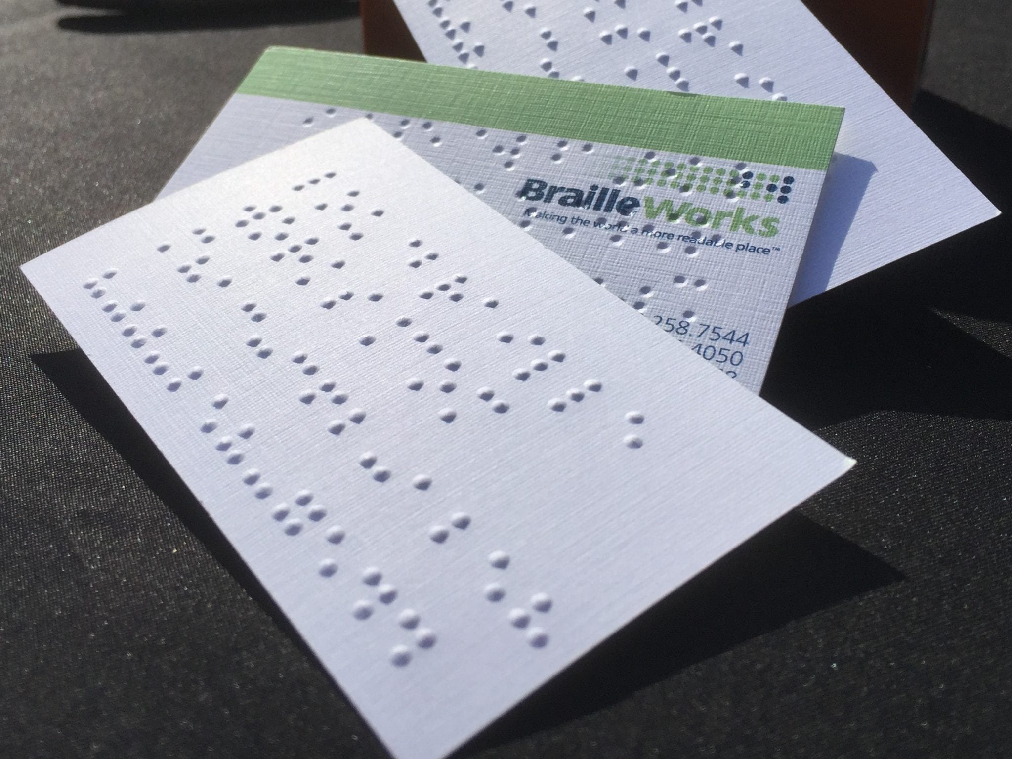 Braille Works Braille Business Cards