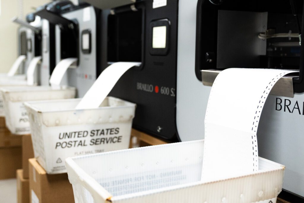 photo of braille being printed
